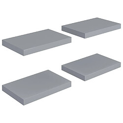 Maison Chic Lot de 4 Étagères murales,Étagère Rangement flottate Gris 40x23x3,8 cm MDF -MN81304