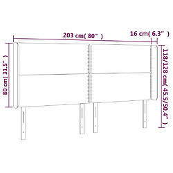 Acheter vidaXL Tête de lit avec oreilles Noir 203x16x118/128 cm Similicuir