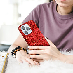 Avis Avizar Coque iPhone 13 Pro Max Design Paillettes Rigide Finition Relief Rouge