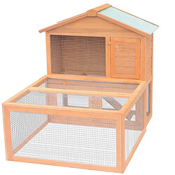 Helloshop26 Cage clapier pour animaux 144 x 100 x 100 cm bois marron 02_0000577