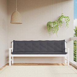 vidaXL Coussins de banc de jardin lot de 2 anthracite tissu Oxford