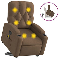 vidaXL Fauteuil de massage inclinable Marron Tissu