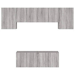 Acheter vidaXL Unités murales TV 6 pcs sonoma gris bois d'ingénierie