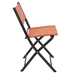 Toilinux Lot de 4 Chaises pliantes d'extérieur Elba - Rouge terracotta