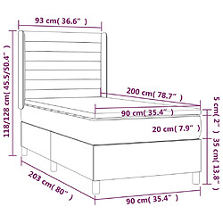 Avis Maison Chic Lit adulte- Lit + matelas,Sommier à lattes de lit et matelas et LED Vert foncé 90x200cm -GKD18452