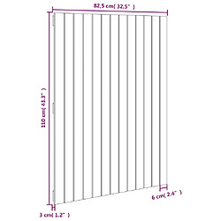 vidaXL Tête de lit murale Gris 82,5x3x110 cm Bois massif de pin pas cher