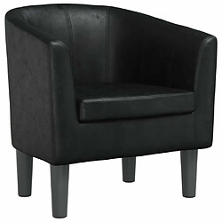 Maison Chic Fauteuil relax,Chaise pour salon cabriolet noir similicuir -MN27782