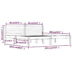 vidaXL Cadre de lit sans matelas 180x200 cm pas cher