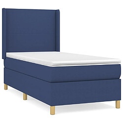 Maison Chic Lit adulte- Lit + matelas,Sommier à lattes de lit avec matelas Bleu 80x200 cm Tissu -GKD25567