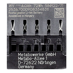 Metabo Basis Set 18V - 3x Batteries LiHD 4,0Ah + Chargeur ASC 55 ( 685132000 ) + Insert Metabo Metaloc pour kit de base LiHD