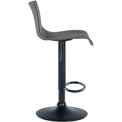 Decoshop26 Tabouret de bar x1 design simple avec repose-pieds en plastique gris pieds en métal noir 10_0004550