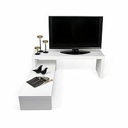 Acheter Meuble TV CLIFF - blanc laqué - TEMAHOME