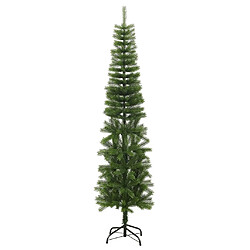 vidaXL Sapin de Noël artificiel mince avec support 240 cm PE