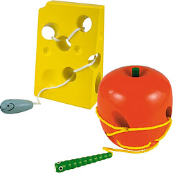 Acheter Woody Jeu à lacer éducatif en bois motricité Montessori Pomme