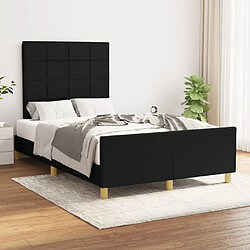 Maison Chic Lit adulte - Cadre Structure de lit avec tête de lit Contemporain Noir 120x200 cm Tissu -MN25568