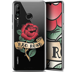 Caseink Coque Pour Huawei P30 Lite (6.2 ) [Gel HD Collection Tatoo Lover Design Red Rose - Souple - Ultra Fin - Imprimé en France]