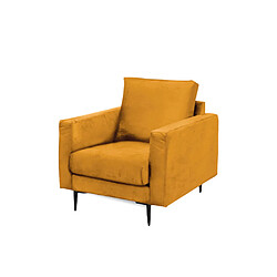 Avis MAISON AUBERTIN Fauteuil Caruso Velours Jaune 1 Place