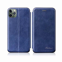 Wewoo Coque Pour iPhone 11 Pro TPU + PU Titulaire de la carte magnétique de tension intégré Etui en cuir rétro Bleu