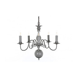 Lumière Chandelier sans abats jours Bologna Gris 5 ampoules 51cm