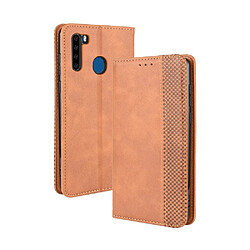 Etui en PU style vintage marron pour votre Blackview A80 Pro