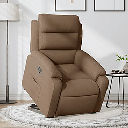 vidaXL Fauteuil inclinable électrique marron tissu