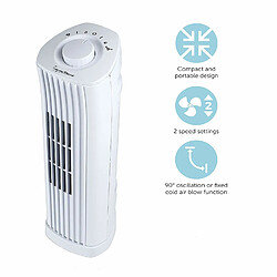 Avis Ventilateur Mini Tour Portable Oscillant Signature De 14 Po En Blanc-S40005