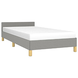 Avis Maison Chic Lit adulte - Cadre Structure de lit avec tête de lit Contemporain Gris clair 80x200 cm Tissu -MN46363