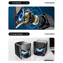 Universal Accueil Théâtre System PC Bass LED Subwoofer Bluetooth Haut-Parleur 2.0 Stereo Computer Haut-parleurs Musique Desktop Portable TV | Haut-parleurs de l'ordinateur (noir) pas cher