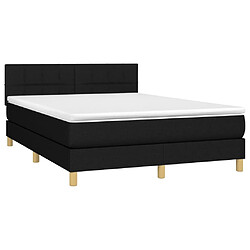 Avis Sommier à lattes LED,Cadre à lattes de lit avec matelas pour Adulte Noir 140x200 cm Tissu -MN36185