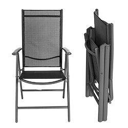 Avis Helloshop26 Lot de 2 chaises de jardin pliantes noir/anthracite 2208270