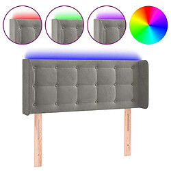 Maison Chic Tête de lit scandinave à LED,meuble de chambre Gris clair 83x16x78/88 cm Velours -MN58487