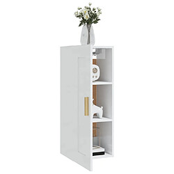 Avis vidaXL Armoire murale Blanc brillant 35x34x90 cm Bois d'ingénierie