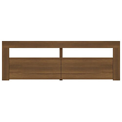 Maison Chic Meubles TV avec lumières LED - Banc TV pour salon chêne marron 120x35x40 cm -MN38827 pas cher