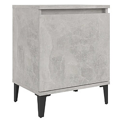 Maison Chic Lot de 2 Tables de chevet en métal Tables de Nuit Gris béton 40x30x50 cm pas cher