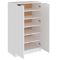 Acheter vidaXL Armoire à chaussures Blanc 59x35x100 cm Bois d'ingénierie