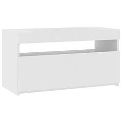 Maison Chic Meubles TV avec lumières LED - Banc TV pour salon Blanc brillant 75x35x40 cm -MN78824