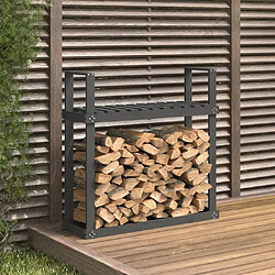 vidaXL Support pour bois de chauffage Gris 110x35x108,5 cm Bois de pin