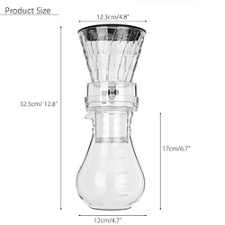 Universal Verre, eau glacée, goutte à goutte, cafetière, pot de brassage, goutte à goutte, 800ml, cafetière, expresso à pression d'air, moulin à café électrique.(Transparent) pas cher