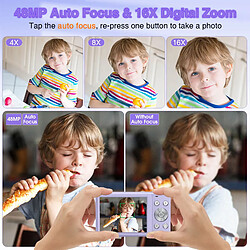 Acheter INF Appareil photo numérique 48MP 2,7K FHD zoom numérique 16X, webcam, mise au point automatique LightPurple