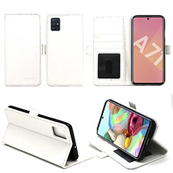 Xeptio Samsung Galaxy A71 Etui Protection Portefeuille blanc à Rabat avec Porte Cartes - Housse Folio blanche Coque Silicone Antichoc Smartphone 2020 - Accessoires Pochette