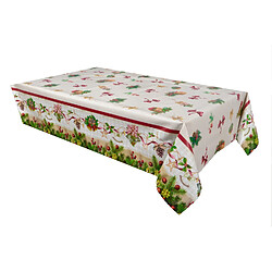 Cpm Nappe en toile cirée rectangulaire NŒUDS - 140 x 250 cm - Ecru