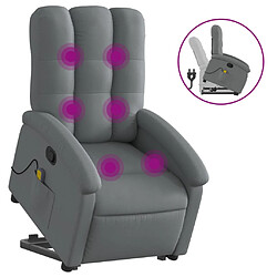 vidaXL Fauteuil de massage inclinable Gris foncé Tissu