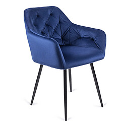 Vivaldi Chaise VIKI Velours Bleu Marine