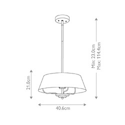 Elstead Lighting Suspension Luella Acier Laiton naturel brossé