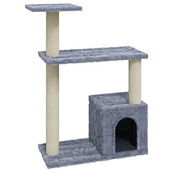 vidaXL Arbre à chat avec griffoirs en sisal Gris clair 70 cm