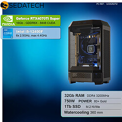 Sedatech PC Gamer Pro Tower • Intel i5-12400F • RTX4070Ti Super • 32Go RAM • 1To SSD M.2 • sans OS