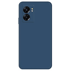 Coque en TPU antichocs, caoutchouté avec bord droit de la doublure pour votre Oppo A57 (2022) 5G/A77 5G - bleu foncé