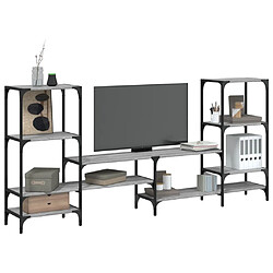 Maison Chic Meuble TV, Banc TV pour salon, Meuble de rangement sonoma gris 206,5x28,5x95 cm bois d'ingénierie -GKD68572