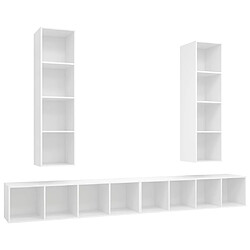 vidaXL Meubles TV muraux 4 pcs Blanc Bois d'ingénierie