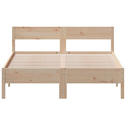 Acheter Vidaxl Cadre de lit avec tête de lit 140x190 cm bois de pin massif